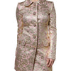 Dolce & Gabbana Metallic Pink Gold Jacquard Jewel Button Coat Jacket