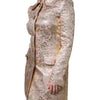 Dolce & Gabbana Metallic Pink Gold Jacquard Jewel Button Coat Jacket