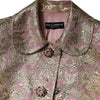 Dolce & Gabbana Metallic Pink Gold Jacquard Jewel Button Coat Jacket