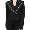 Dolce & Gabbana Black Crystal Double Breasted Blazer Jacket