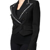 Dolce & Gabbana Black Crystal Double Breasted Blazer Jacket