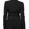 Dolce & Gabbana Black Crystal Double Breasted Blazer Jacket