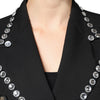 Dolce & Gabbana Black Crystal Double Breasted Blazer Jacket