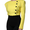 Dolce & Gabbana Lemon Yellow Wool Long Sleeves Cropped Coat Jacket