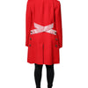 Dolce & Gabbana Red Jacquard Wool Women Trenchcoat Jacket