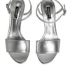 Dolce & Gabbana Silver Ankle Strap KEIRA Heels Sandals Shoes