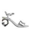 Dolce & Gabbana Silver Ankle Strap KEIRA Heels Sandals Shoes