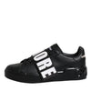 Dolce & Gabbana Black D&G AMORE Low Top Sneakers Shoes