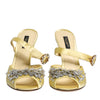 Dolce & Gabbana Yellow Crystal Slides KEIRA Sandals Shoes