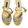 Dolce & Gabbana Yellow Crystal Slides KEIRA Sandals Shoes