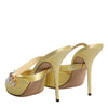 Dolce & Gabbana Yellow Crystal Slides KEIRA Sandals Shoes