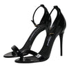 Dolce & Gabbana Black KEIRA Heels Ankle Strap Sandals Shoes