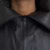 Bottega Veneta Black Leather Hooded Men Trenchcoat Jacket