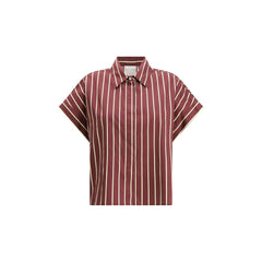 Satin Stripe Boxy Shirt