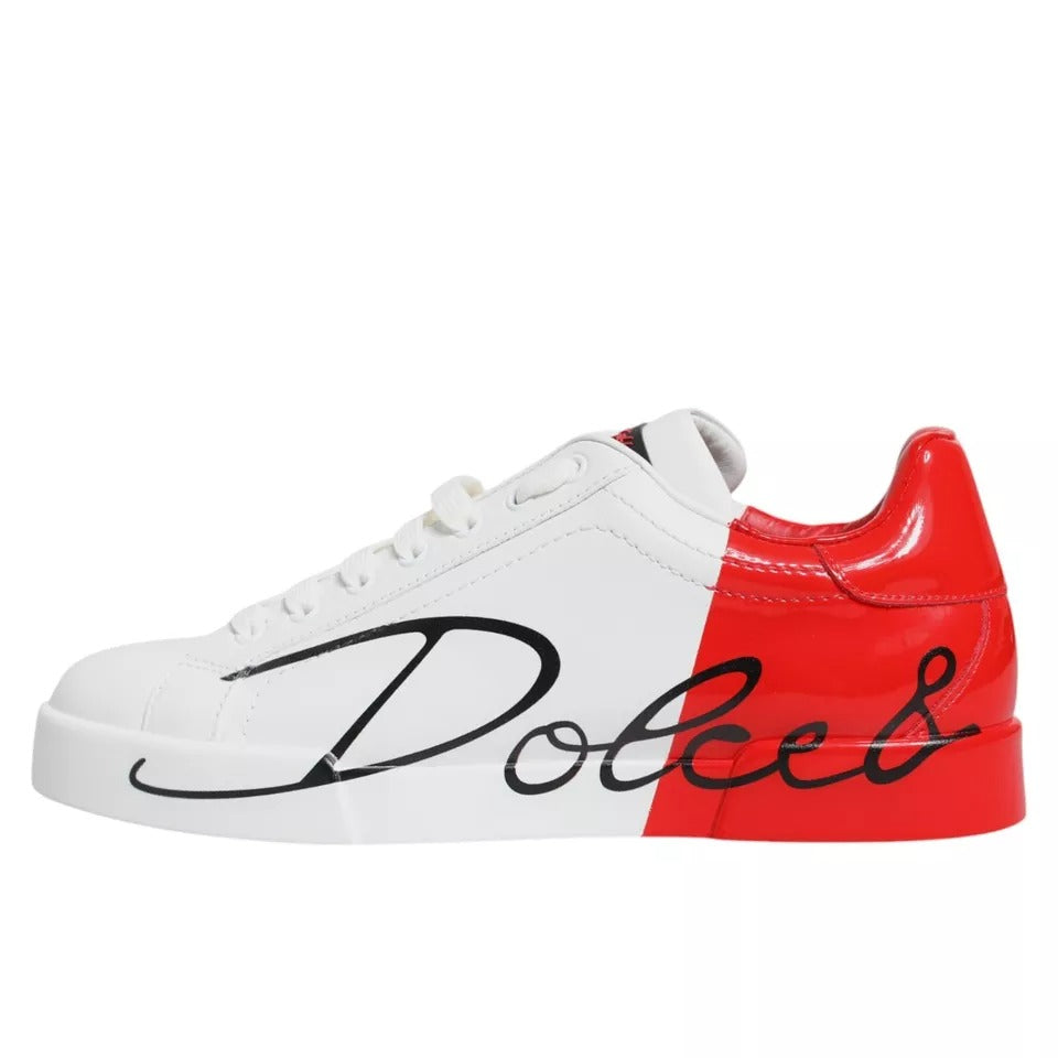 White Red Portofino Low Top Sneakers Shoes