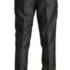 Dolce & Gabbana Elegant Patterned Gray Wool Blend Trousers