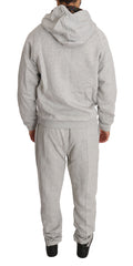 Elegant Gray Hooded Sweatsuit Ensemble