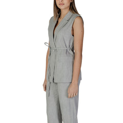 Vila Clothes Gray Recycled Polyester Vest