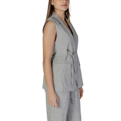 Vila Clothes Gray Recycled Polyester Vest