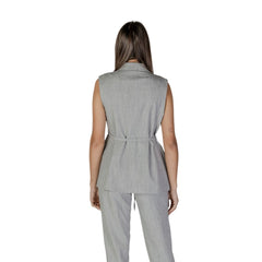 Vila Clothes Gray Recycled Polyester Vest