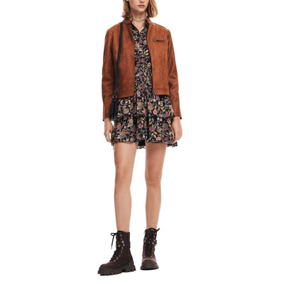 Desigual Brown Polyester Jackets & Coat