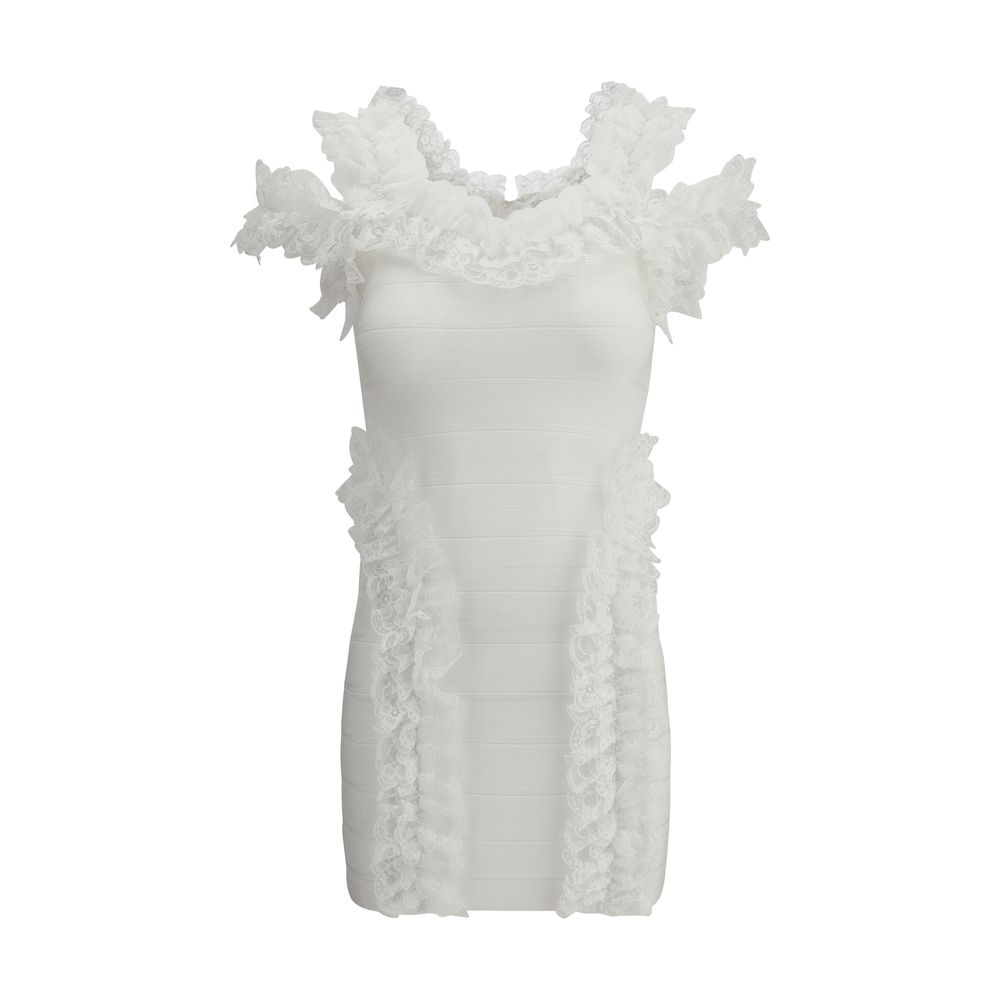 Self-Portrait Knit Ruffle Mini Dress