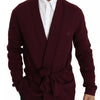 Dolce & Gabbana Bordeaux Cashmere Crown Cardigan Sweater