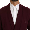 Dolce & Gabbana Bordeaux Cashmere Crown Cardigan Sweater