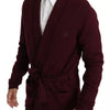 Dolce & Gabbana Bordeaux Cashmere Crown Cardigan Sweater