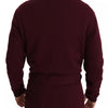 Dolce & Gabbana Bordeaux Cashmere Crown Cardigan Sweater