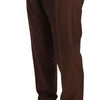 Dolce & Gabbana Elegant Brown Wool-Silk Formal Pants