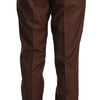 Dolce & Gabbana Elegant Brown Wool-Silk Formal Pants