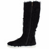 Dolce & Gabbana Elegant Black Fur Leather Flat Sneaker Boots