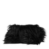 Dolce & Gabbana Black Fur Logo Plaque Double Handle Shoulder Bag