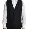 Dolce & Gabbana Elegant Gray Slim-Fit Wool-Silk Vest