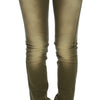 Cavalli Green Slim Fit Cotton Stretch Jeans