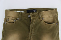 Green Slim Fit Cotton Stretch Jeans