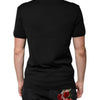 Dolce & Gabbana Black Cotton V-neck Short Sleeves T-shirt