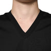 Dolce & Gabbana Black Cotton V-neck Short Sleeves T-shirt