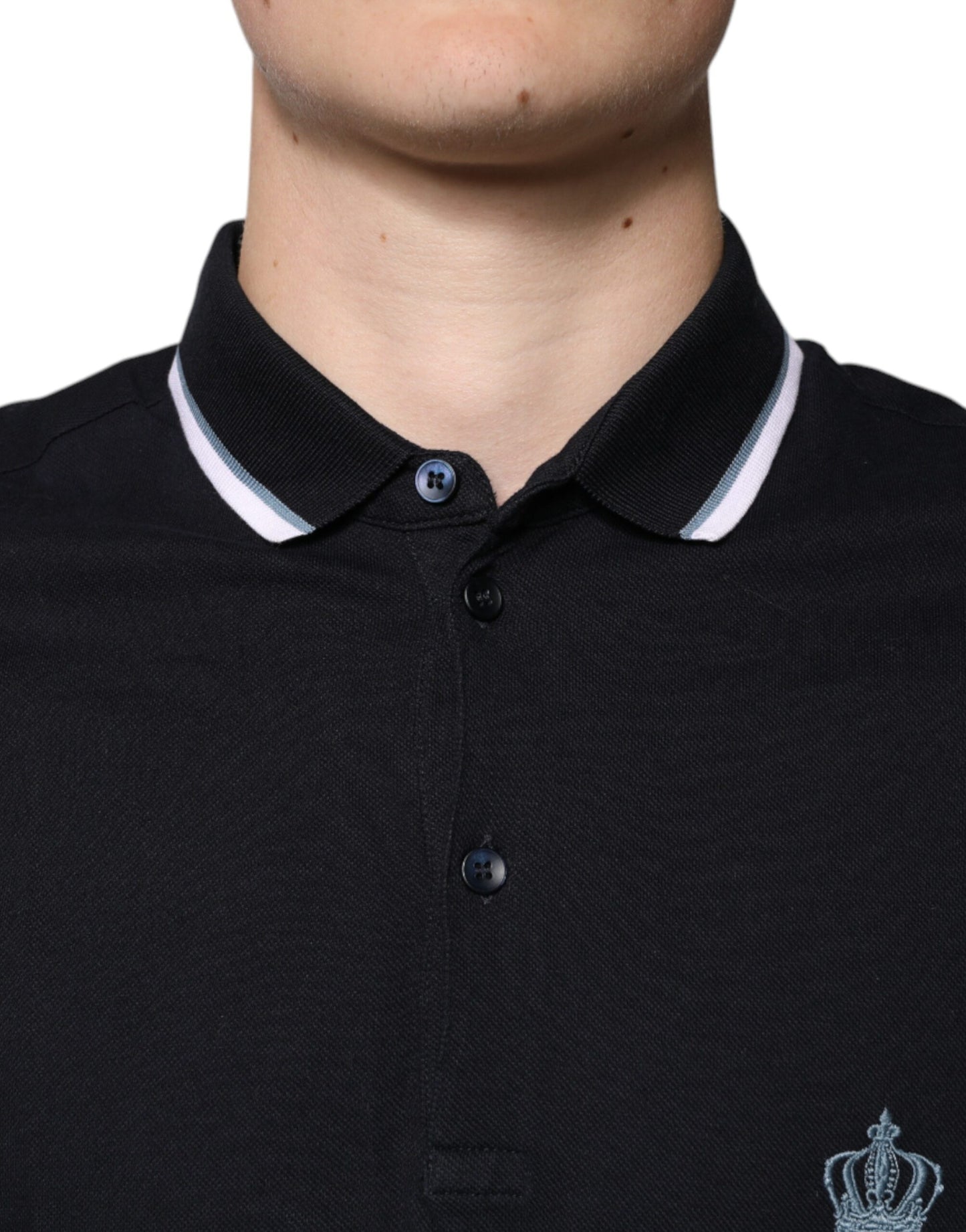 Dolce & Gabbana Black Collared Short Sleeves Men Polo T-shirt