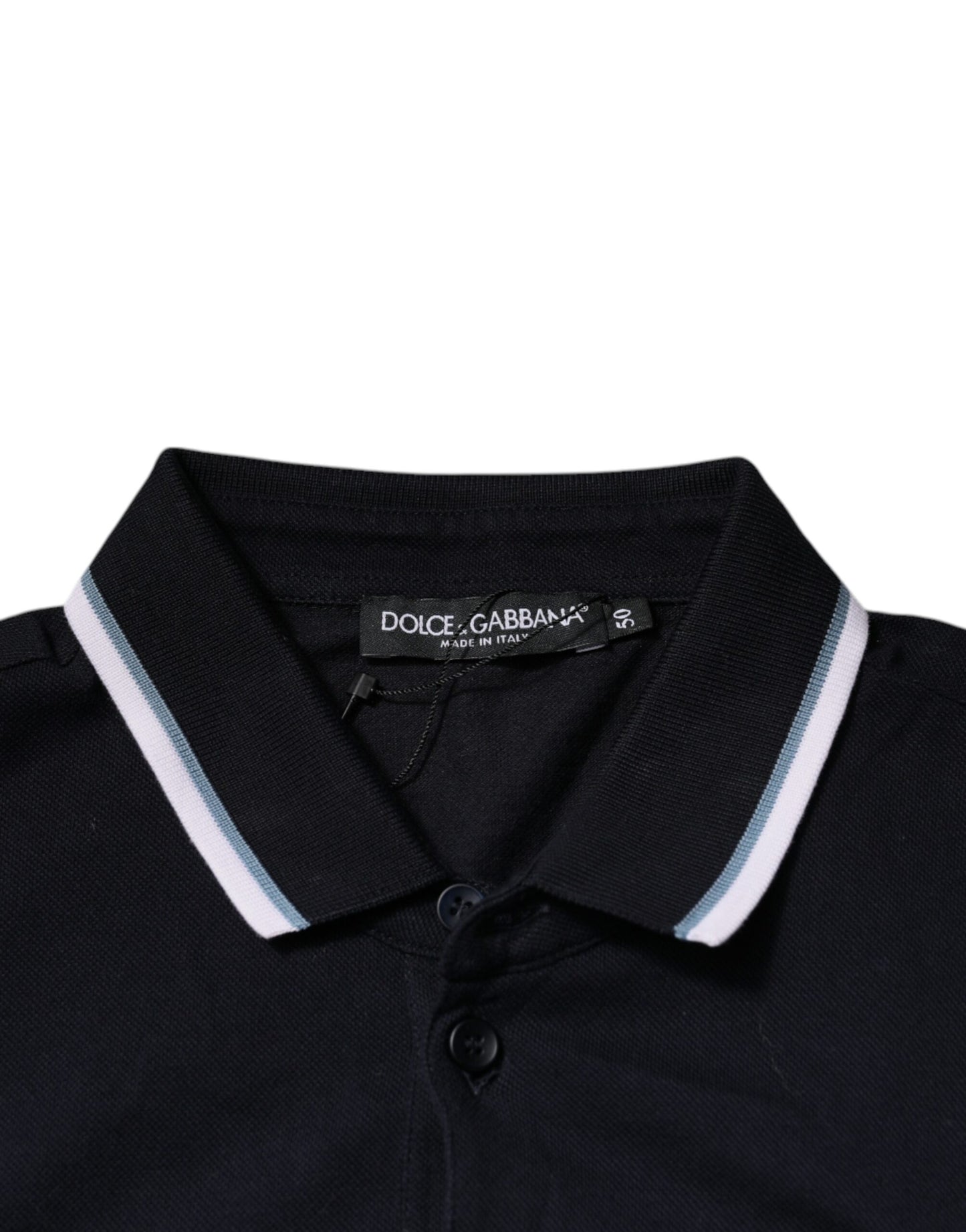 Dolce & Gabbana Black Collared Short Sleeves Men Polo T-shirt