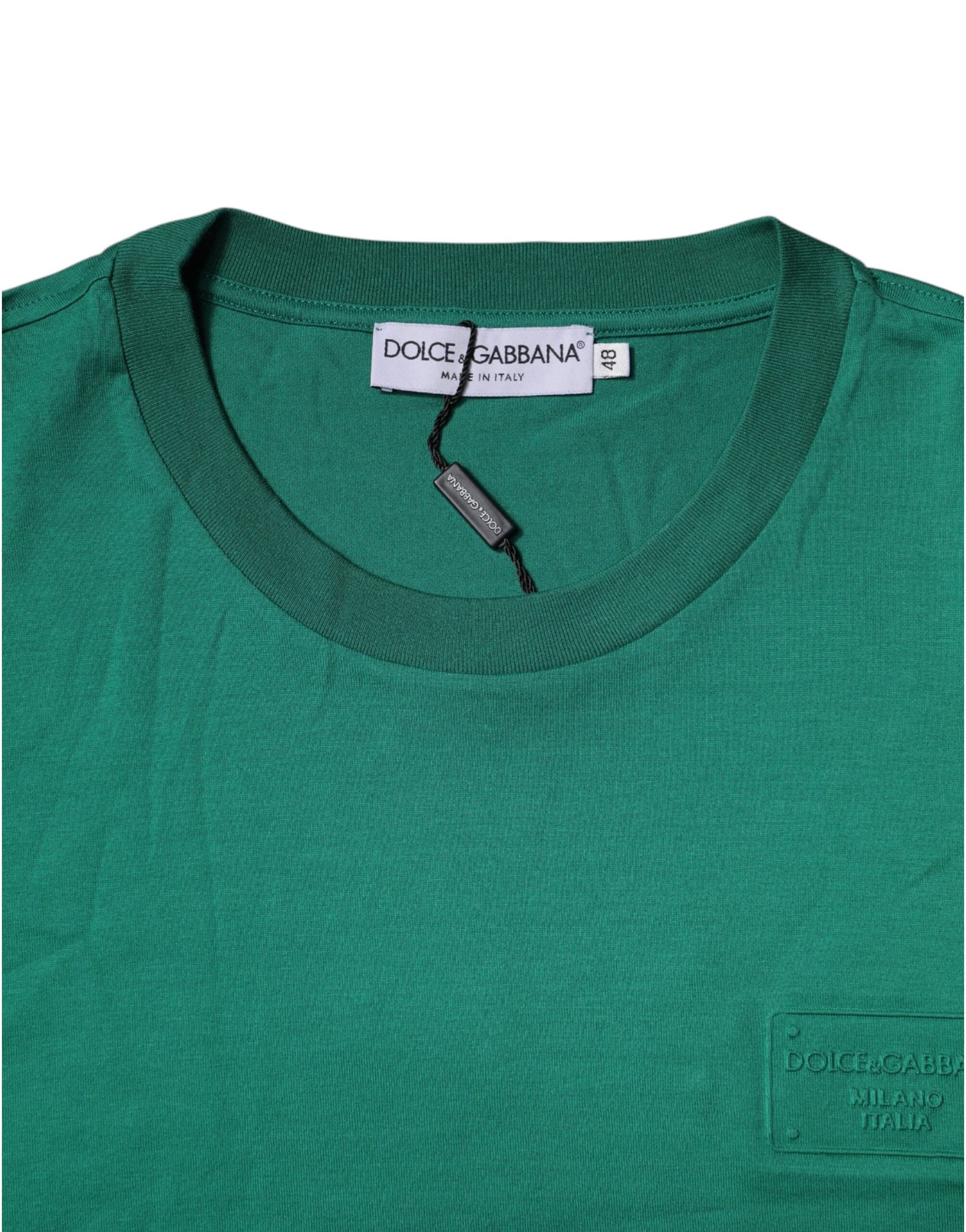 Dolce & Gabbana Green Logo Crew Neck Short Sleeves T-shirt