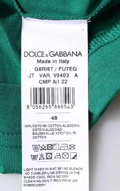 Dolce & Gabbana Green Logo Crew Neck Short Sleeves T-shirt