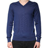 Dolce & Gabbana Navy Blue Cashmere V-neck Pullover Sweater