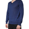 Dolce & Gabbana Navy Blue Cashmere V-neck Pullover Sweater