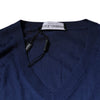 Dolce & Gabbana Navy Blue Cashmere V-neck Pullover Sweater