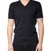 Dolce & Gabbana Black Cotton V-neck Short Sleeves T-shirt