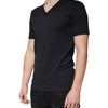 Dolce & Gabbana Black Cotton V-neck Short Sleeves T-shirt