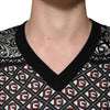 Dolce & Gabbana Black Logo Wool V-neck Pullover Sweater