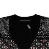 Dolce & Gabbana Black Logo Wool V-neck Pullover Sweater